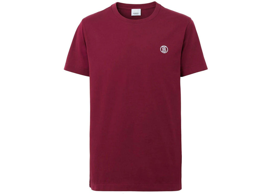 T-shirt Burberry en coton brodé rouge foncé