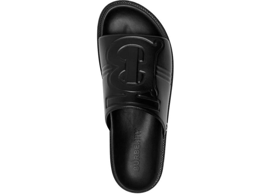 Mules en cuir Burberry Thornton noires