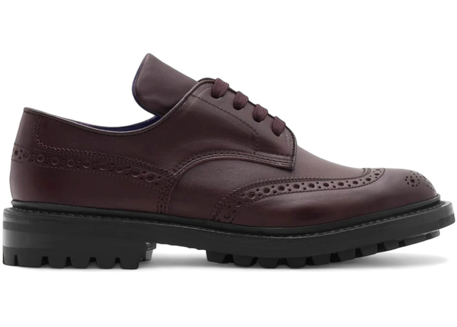 Brogues Devon en cuir Burberry Tricker's, couleur aubergine