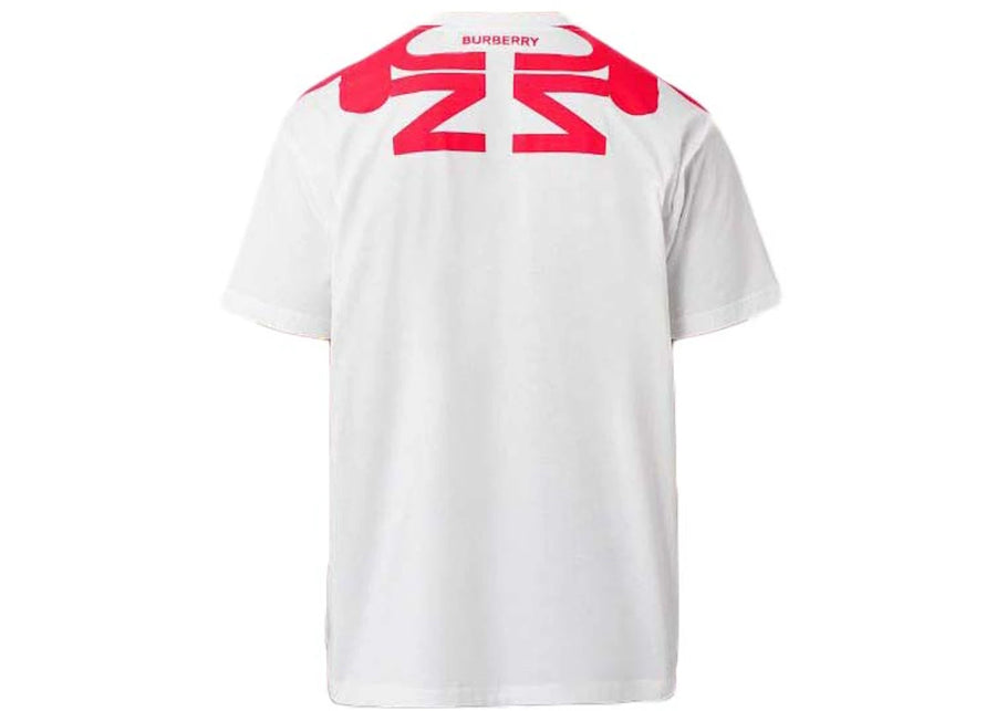 T-shirt Burberry Universal Passport en coton blanc/rouge
