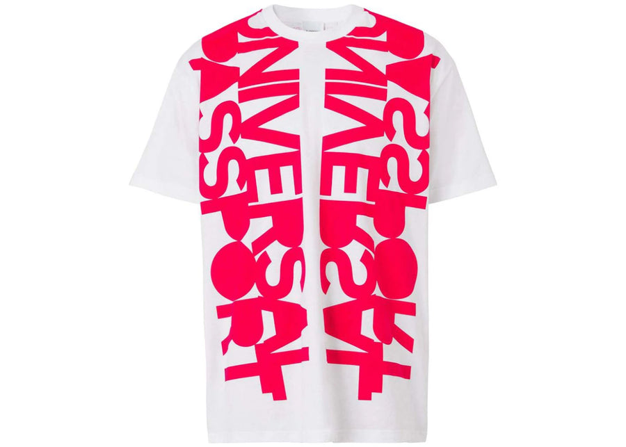 T-shirt Burberry Universal Passport en coton blanc/rouge