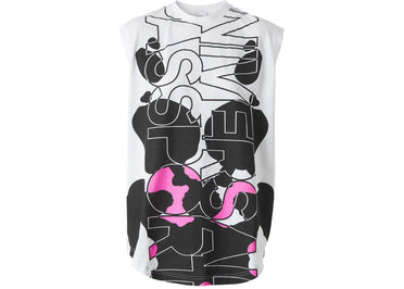 T-shirt sans manches Burberry Universal Passport imprimé blanc/rose/noir