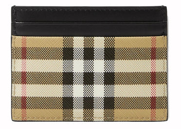 Burberry Vintage Check (5 Slot) Card Case Black/Archive Beige