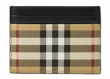 Burberry Vintage Check (5 Slot) Card Case Black/Archive Beige