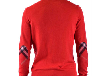 Sweat-shirt Burberry Vintage Check à coudières rouges