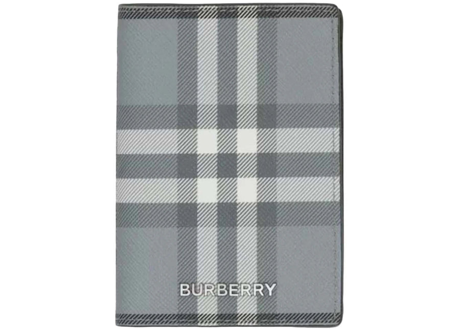 Étui à cartes pliable Burberry Vintage Check (4 emplacements pour cartes) Gris orage