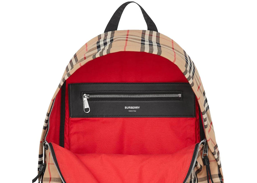 Burberry Vintage Check Nylon Backpack Archive Beige