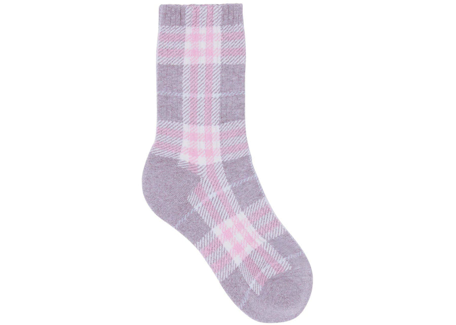 Chaussettes Burberry à carreaux vintage gris clair