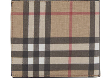 Burberry Vintage Check International Bifold Wallet 8 Slot Black