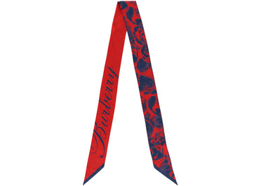 Burberry Water Rose Silk Scarf Red/Blue