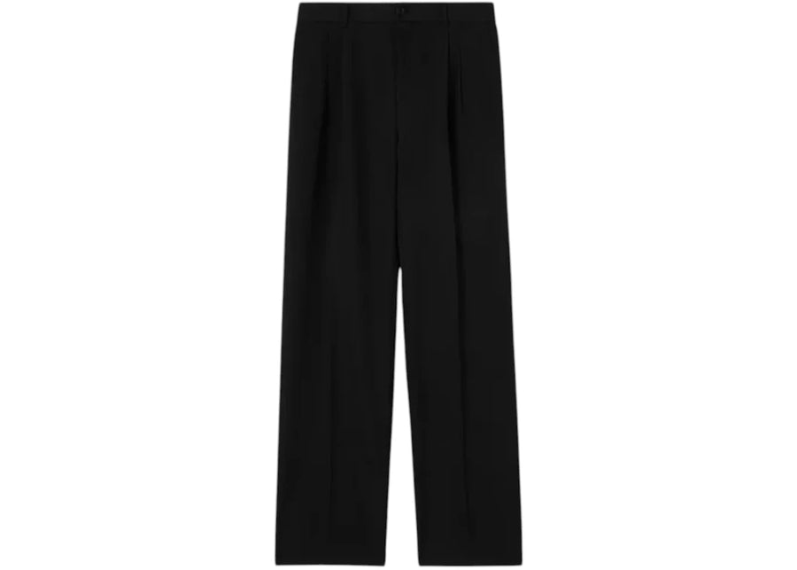 Pantalon Burberry à jambes larges en sergé de laine noir
