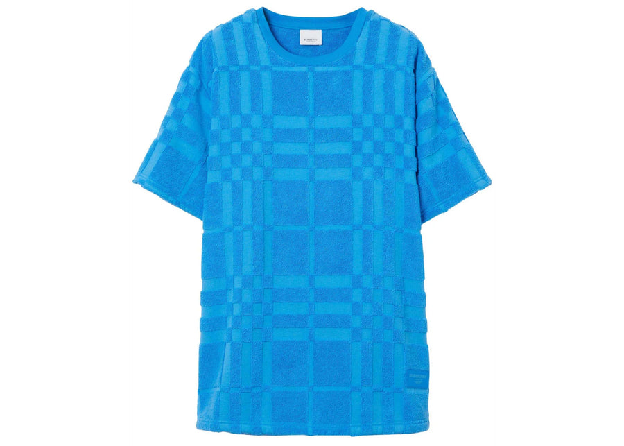 T-shirt à carreaux en tissu éponge Burberry Willesden bleu