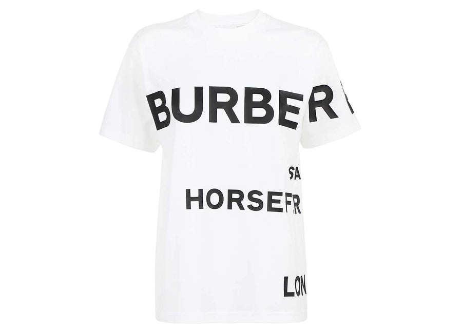 T-shirt Burberry Carrick blanc pour femme