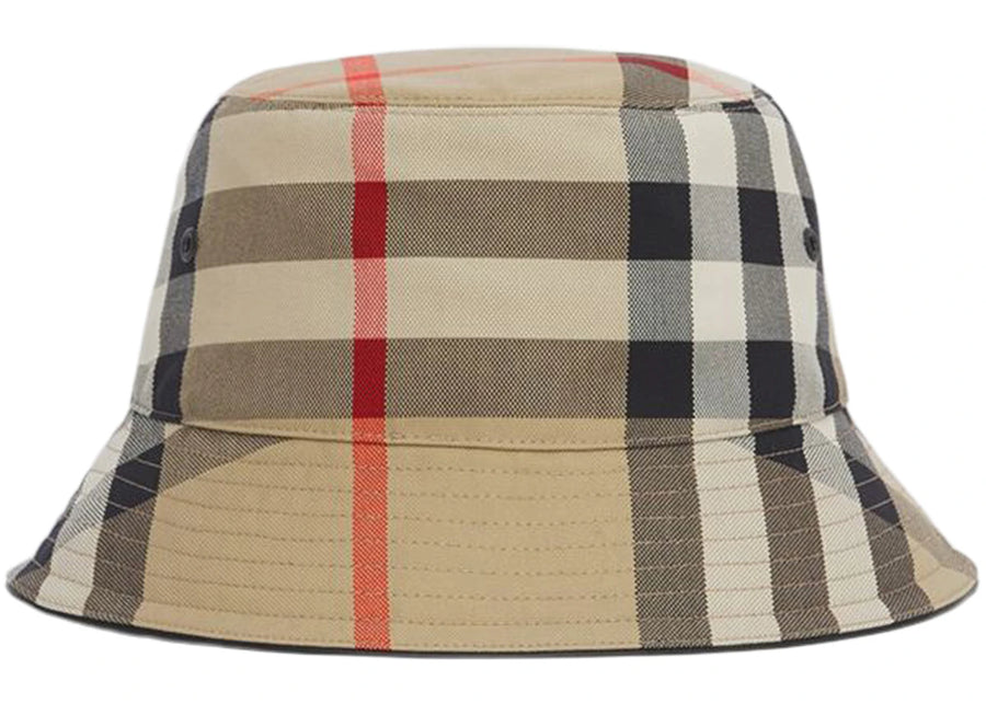 Bob en coton à carreaux Burberry pour femme, couleur beige archive