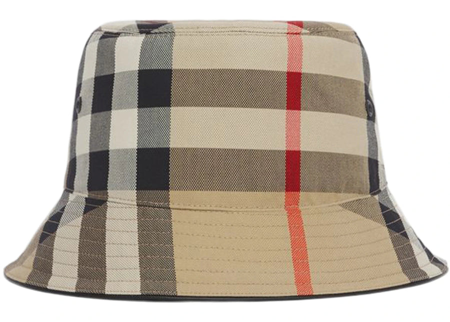 Bob en coton à carreaux Burberry pour femme, couleur beige archive