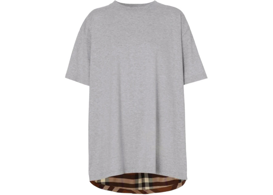 T-shirt à carreaux gris Burberry pour femme