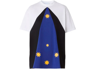 Burberry Women's Color Block Star Print T-shirt White/Blue/Black