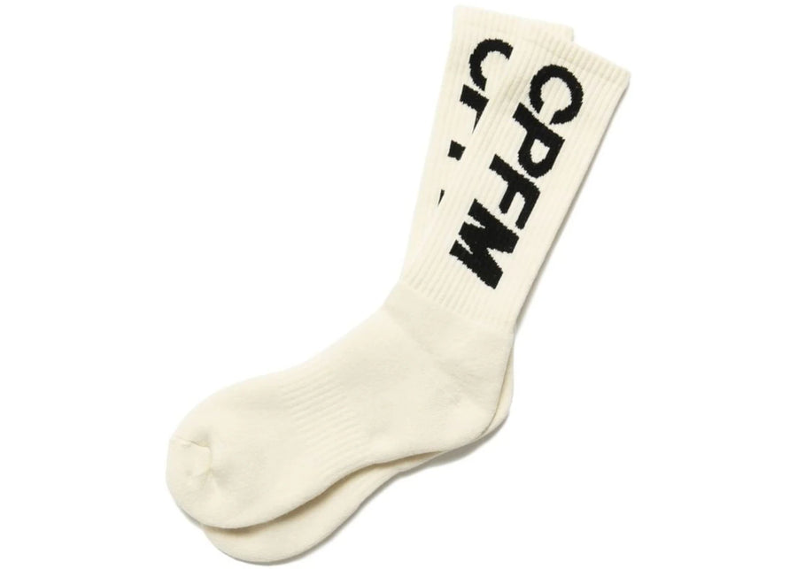 Chaussettes tubulaires blanches et noires à motif cactus, motif marché aux puces