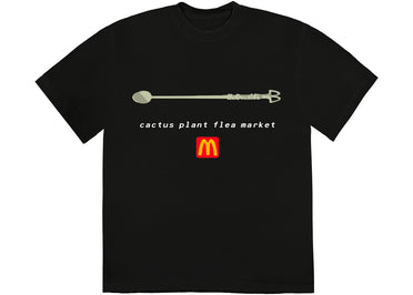 Cactus Plant Flea Market x McDonald's Coffee Stirrer T-shirt Black