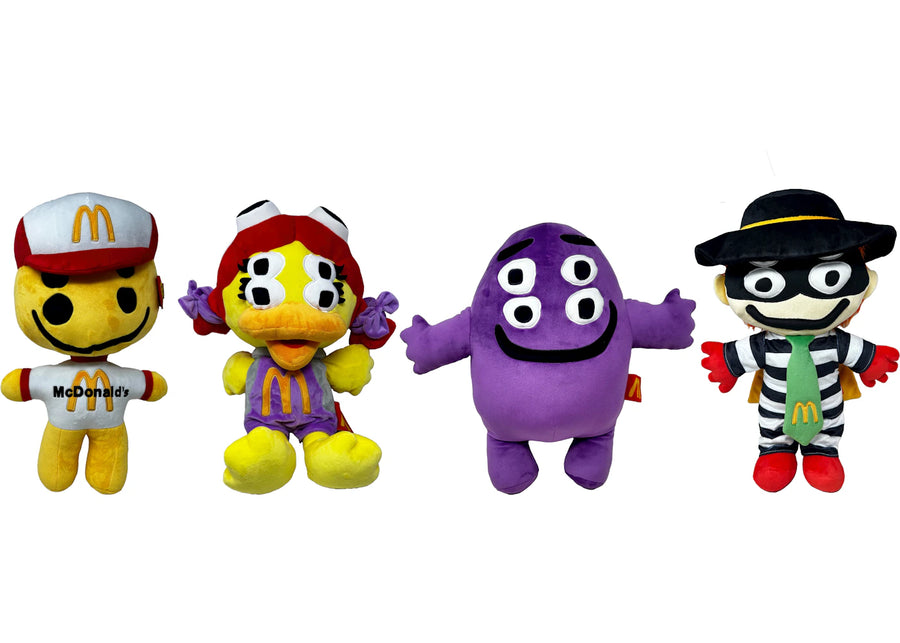 Cactus Plant Flea Market x McDonald's Hamburglar Grimace Birdle The Early Bird Cactus Buddy, lot de 4 peluches