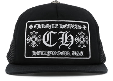 Chrome Hearts CH Hollywood Trucker Hat Black/Black
