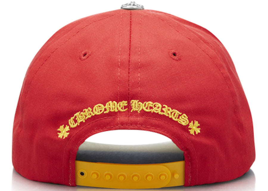 Chapeau Chrome Hearts CH à bouton argenté rouge/jaune