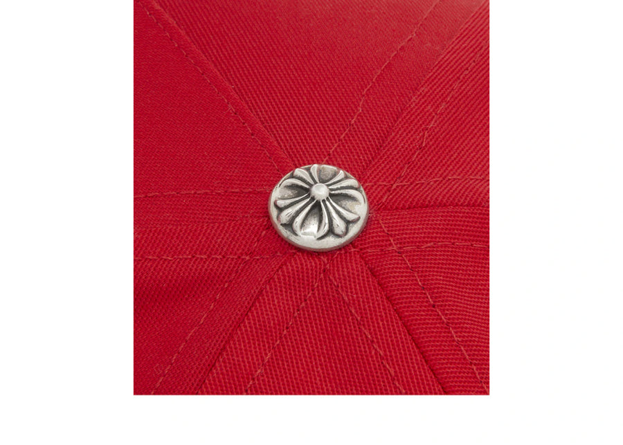 Chapeau Chrome Hearts CH à bouton argenté rouge/jaune