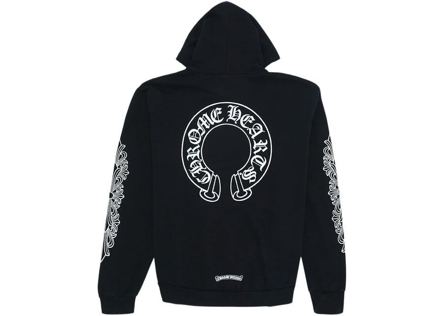 Sweat à capuche noir Chrome Hearts à motif floral en forme de fer à cheval
