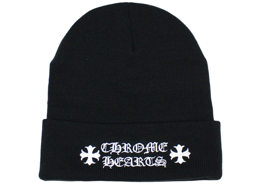 Bonnet noir à logo Chrome Hearts