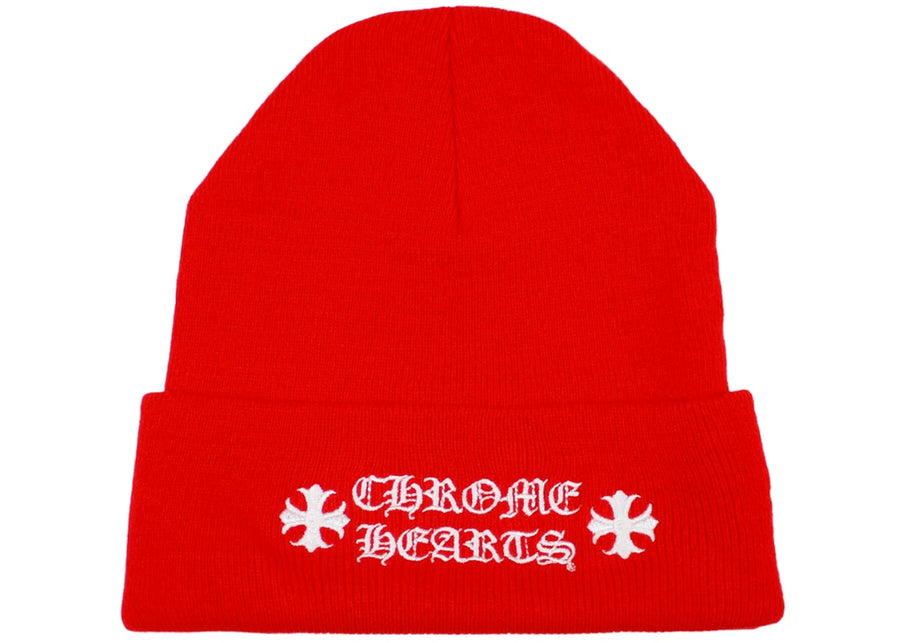 Bonnet rouge à logo Chrome Hearts