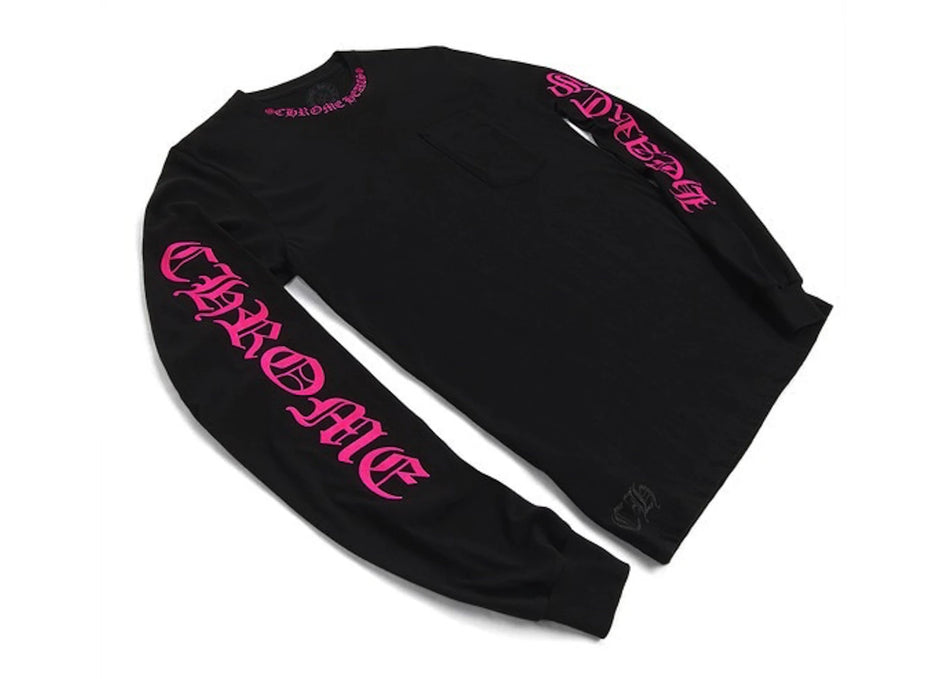 Chrome Hearts Long Sleeve Pocket Crew Hot Pink/Black