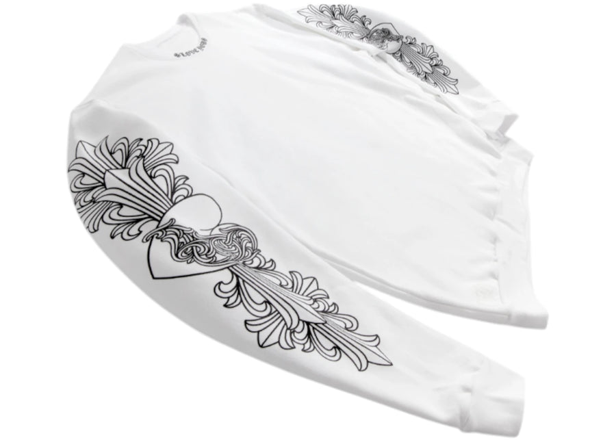 Sweat-shirt blanc Chrome Hearts Love You à col rond