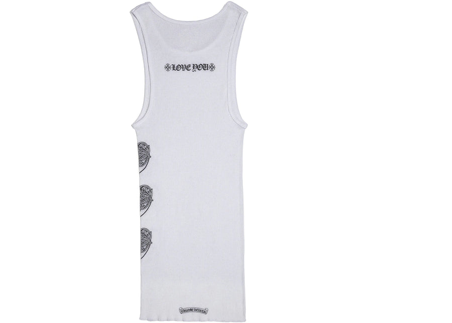 Débardeur côtelé Chrome Hearts Love You blanc/noir