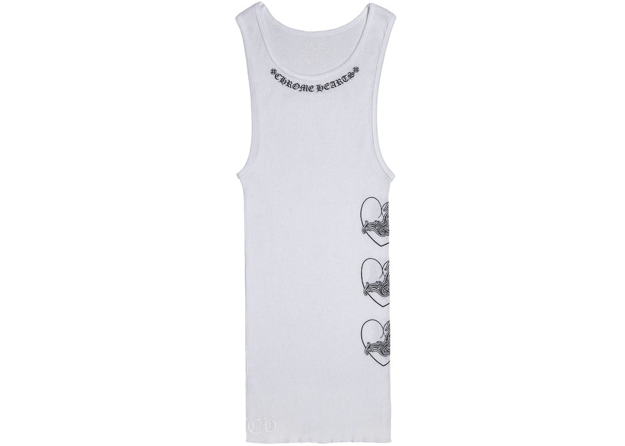 Débardeur côtelé Chrome Hearts Love You blanc/noir
