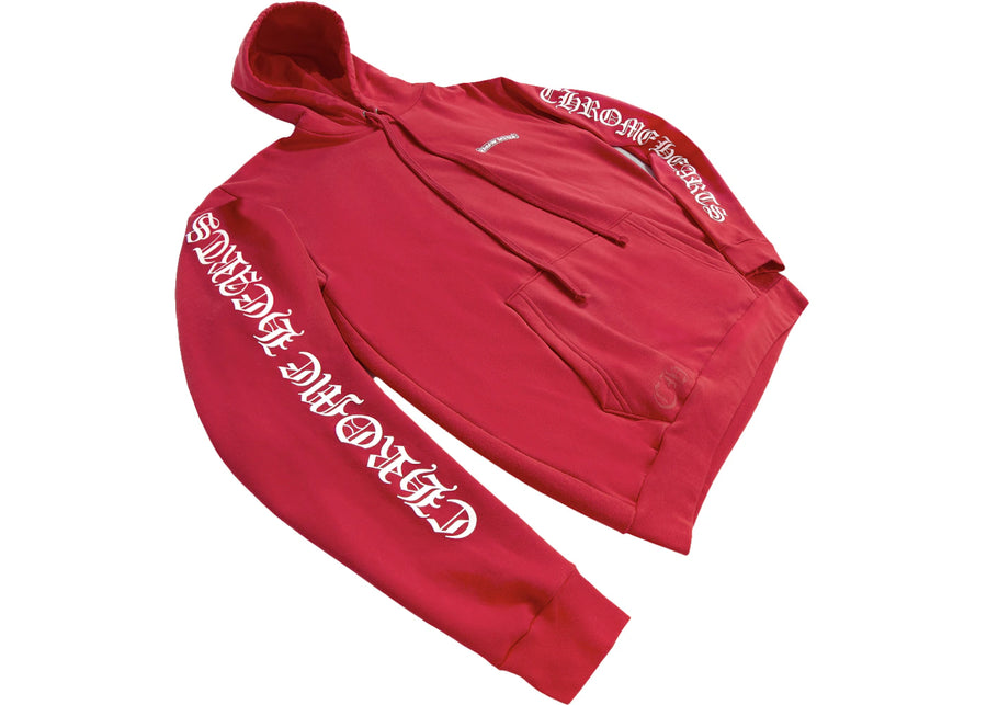 Sweat à capuche rouge Chrome Hearts rouge/blanc