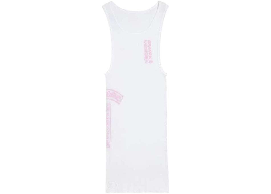 Chrome Hearts T Bar Rib Tank White/Pink