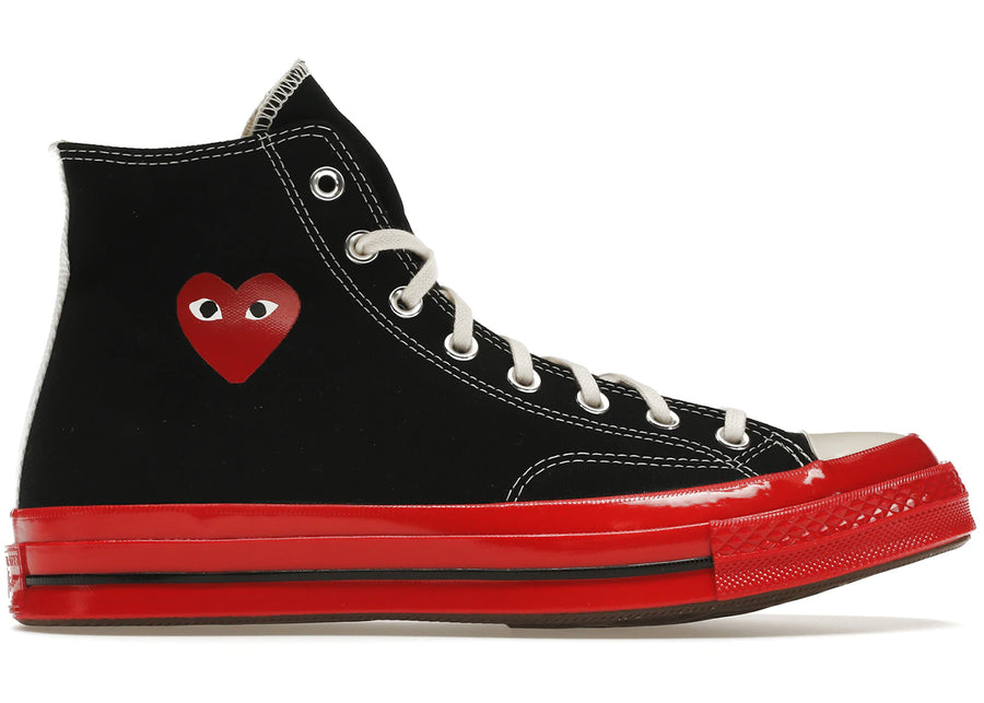 Converse Chuck Taylor All Star 70 Hi Comme des Garçons PLAY Semelle intermédiaire noire et rouge