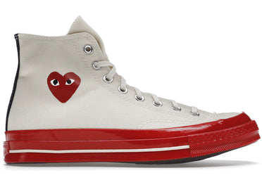 Converse Chuck Taylor All Star 70 Hi Comme des Garcons PLAY Egret Red Midsole