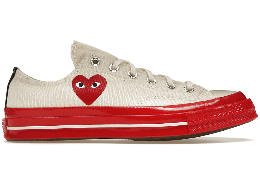 Converse Chuck Taylor All Star 70 Ox Semelle intermédiaire rouge Comme des Garçons PLAY Egret