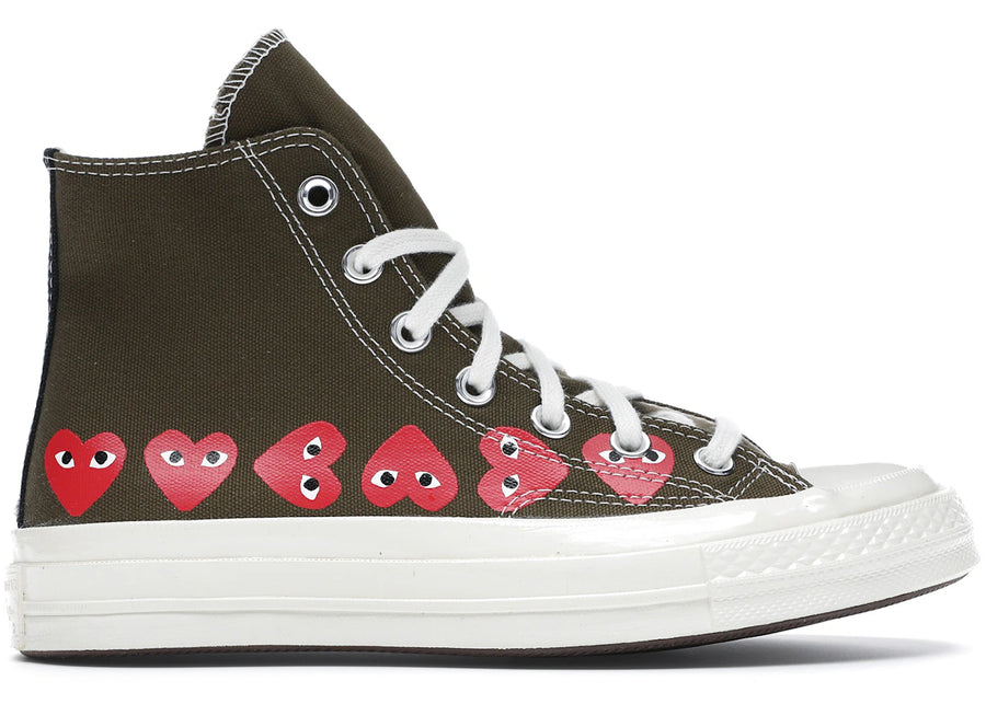 Converse Chuck Taylor All Star 70 Hi Comme des Garçons PLAY Vert Multi-Cœurs
