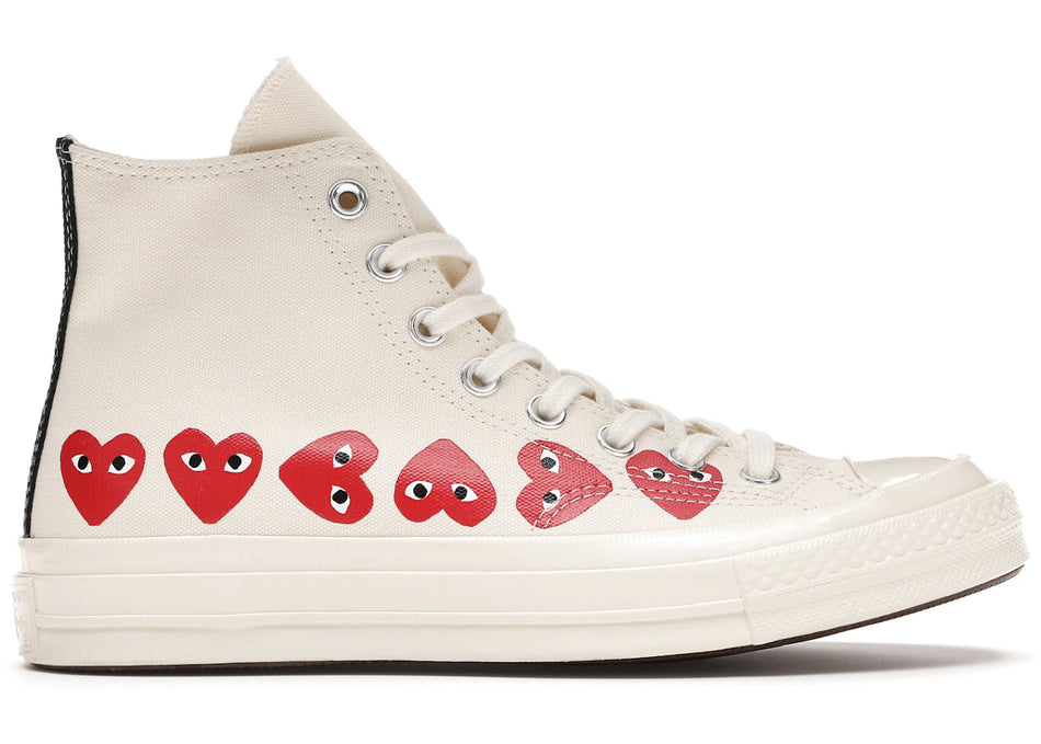 Converse Chuck Taylor All Star 70 Hi Comme des Garcons PLAY Multi-Heart White