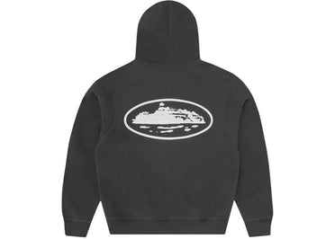 Corteiz Island Puff Print Zip Hoodie Washed Black