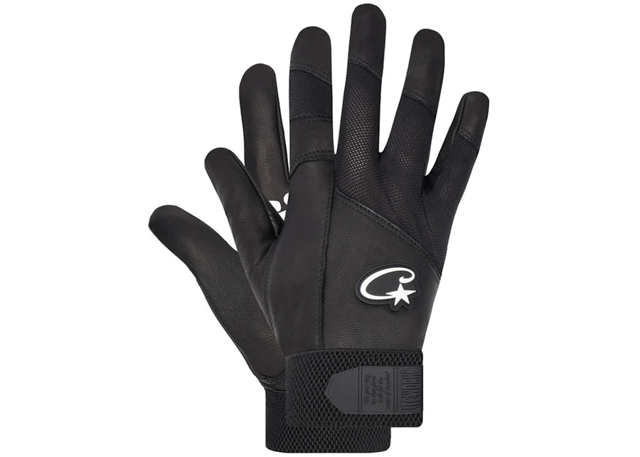 Gants en cuir Corteiz noirs