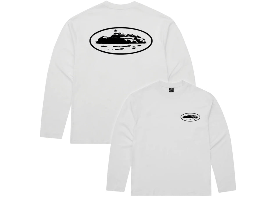 Corteiz OG Island L/S Tee White