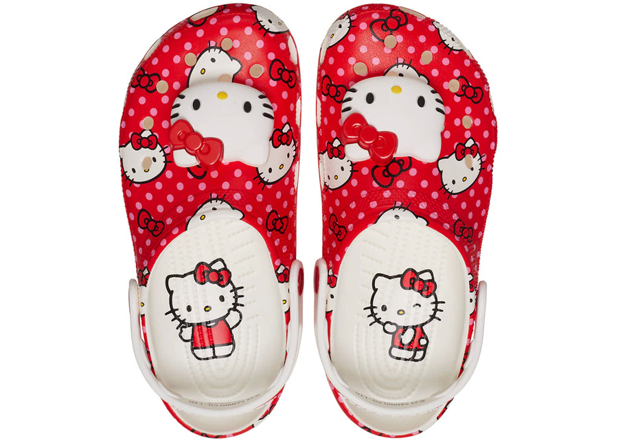 Sabots Crocs Classic Hello Kitty à pois rouges