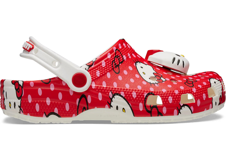 Sabots Crocs Classic Hello Kitty à pois rouges