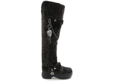 Crocs Classic Unfurgettable Knee High Boot Black Leopard (Women's)