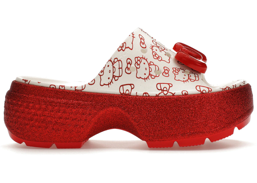 Crocs Stomp Slide Hello Kitty 50th Anniversary Red Glitter