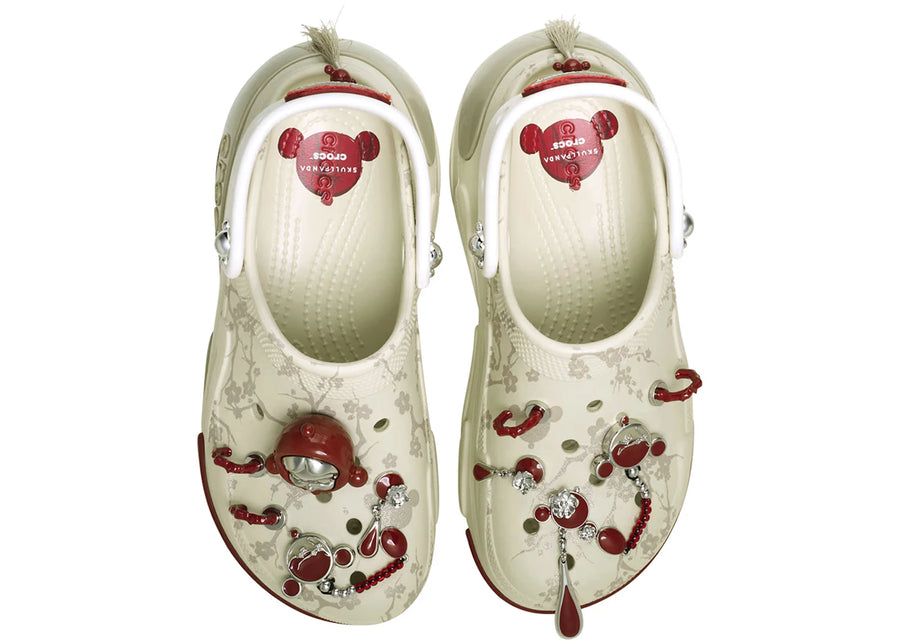 Crocs Bubble Crush Clog Pop Mart SKULLPANDA Blanc Rouge