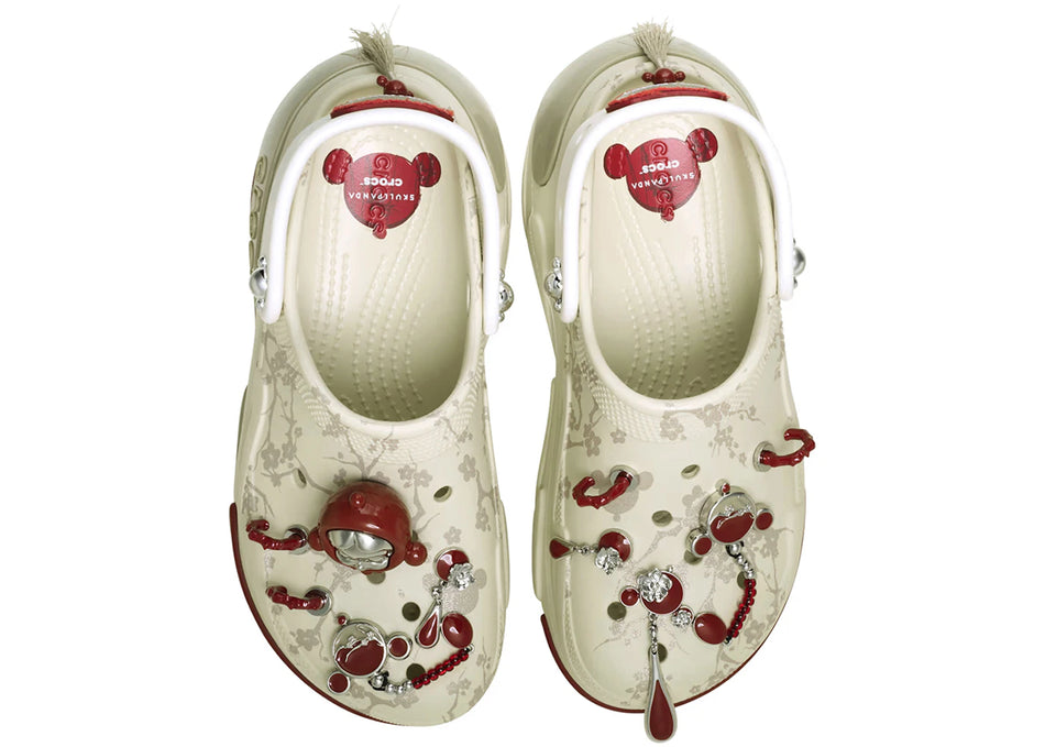 Crocs Bubble Crush Clog Pop Mart SKULLPANDA White Red